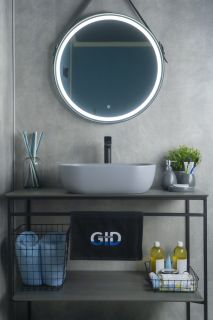 Раковина Gid Gm1302 53336 накладная серая матовая 50x40x14